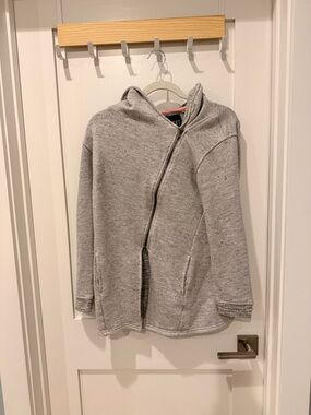 Kut from the Kloth Gray Hoodie with Coral Trim